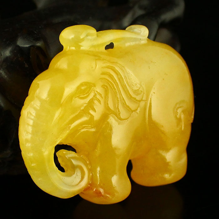 一口价云南天然俏色黄龙玉精工雕刻挂件吊坠 太平有象 包邮