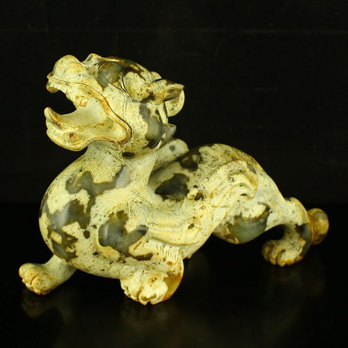 一口价天然仿古岫玉精工雕刻摆件 招财貔貅 包邮