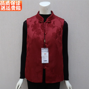 中年女装冬装马甲妈妈装薄棉外套无袖坎中国风中老年女装冬季坎肩