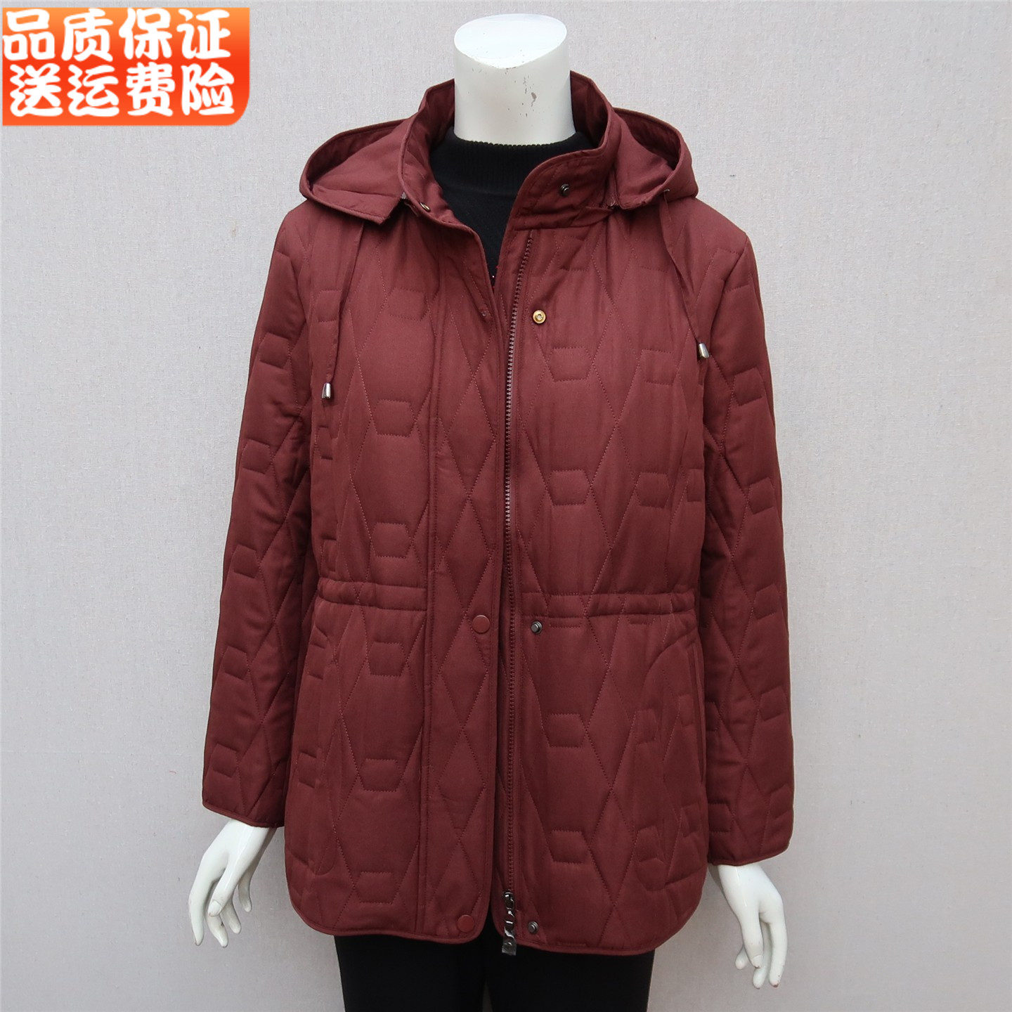 正品品牌妈妈冬装厚款夹棉外套新款中老年人女秋冬棉衣中长款棉服