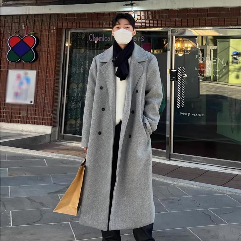 双排扣长款毛呢碧舍韩版呢子风衣