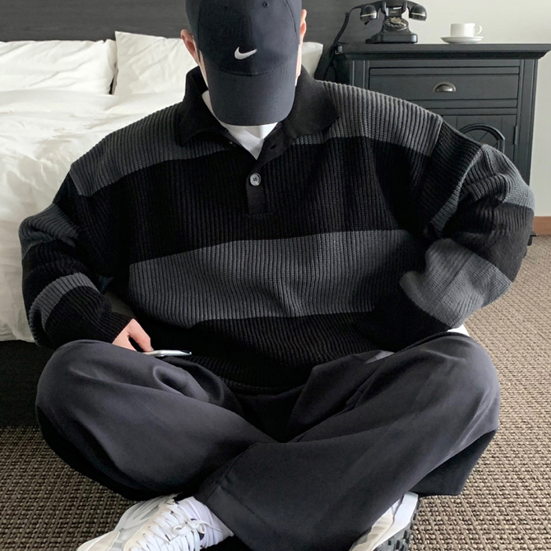 碧舍韩版潮流宽松百搭针织毛衣