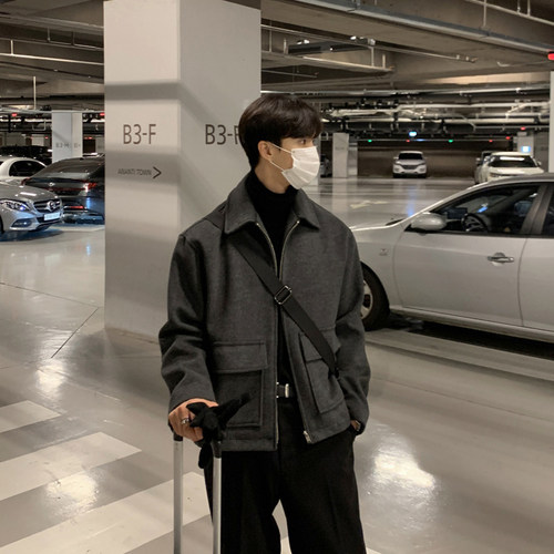 碧舍流行新款毛呢大衣帅气夹克