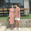 summer man Flax skirt Couples dress Pink Blouse coat All-match fashion 2019 Popular net red