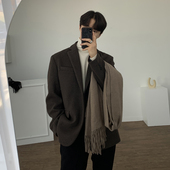 碧舍2025年新款 简约潮流呢子西装 毛呢大衣男短款 加厚西服外套韩版