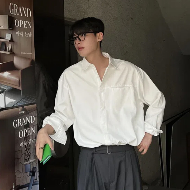 碧舍韩系春夏潮流凉感透气衬衫