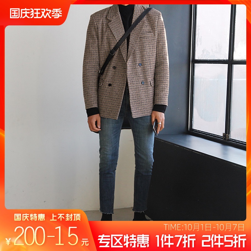 Trend Retro Double-sided it Korean Edition suit coat men's wear Autumn and winter have cash less than that is registered in the accounts Fur Chidori lattice England man 's suitin the Men's clothing, Suits  category - from Buy2taobao.com to provide professional Taobao agent buy service