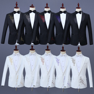 2025新款演出服男西服套装歌手主持人礼服成人大合唱服装表演