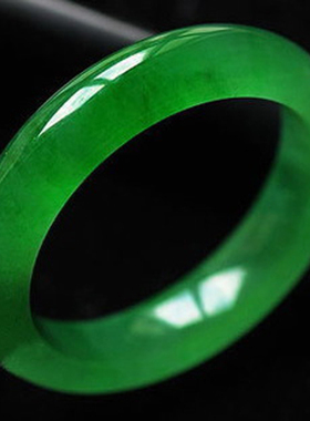 缅甸绿色玉镯子女少女年轻款玉手镯冰种天然玉石手镯正品圆条玉镯