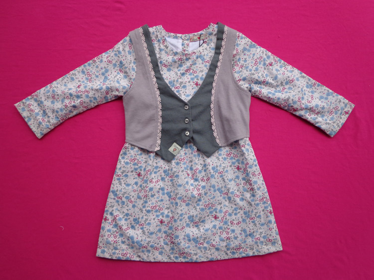 法国童装品牌 chipie (奇比)女童春秋连衣裙连小马甲 现货