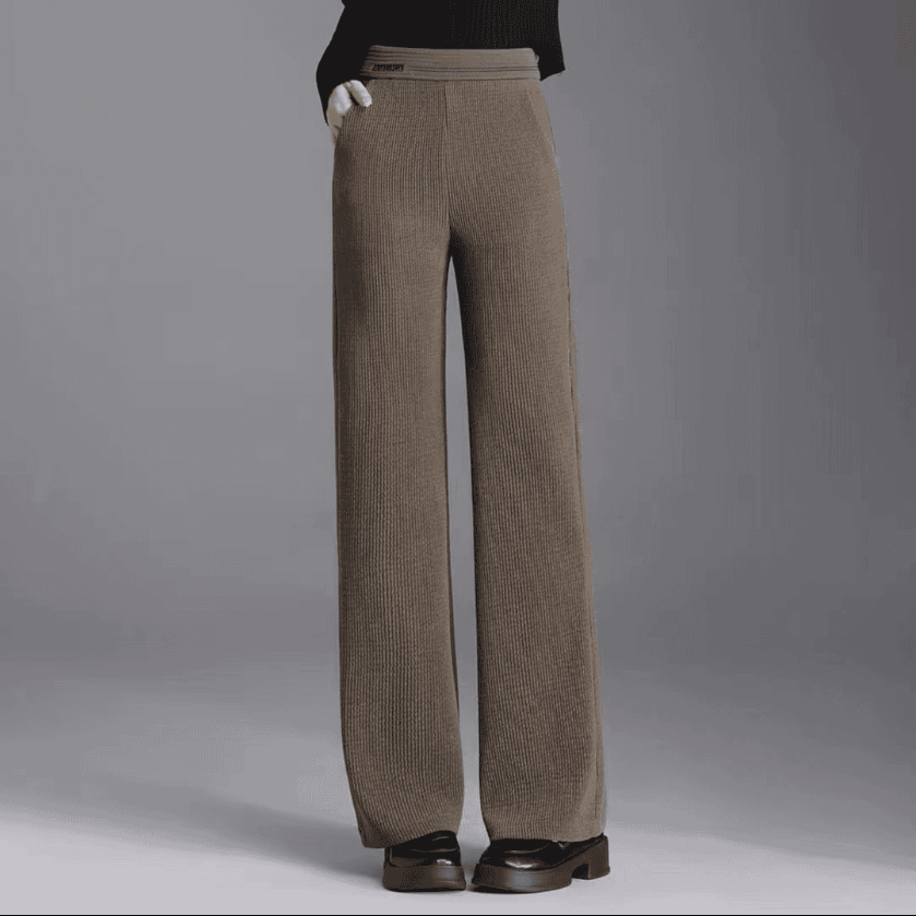 高腰阔腿裤卡里卡长裤木棉绒加绒