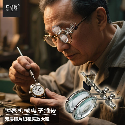拜斯特放大镜迷你双镜片眼镜夹
