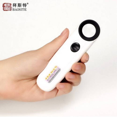 40倍放大镜LED照明带灯便携手持鉴定珠宝银元钱币古文玩古玩古董