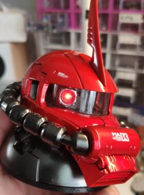 扎古头可动眼车载USB加灯成品遥控方案现货 喷涂高达模型汽车摆件