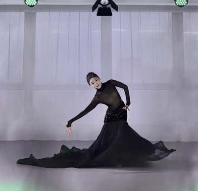 叠舞倾城 原创舞月原版鱼尾裙独家定制双层不规则加长鱼尾2米多