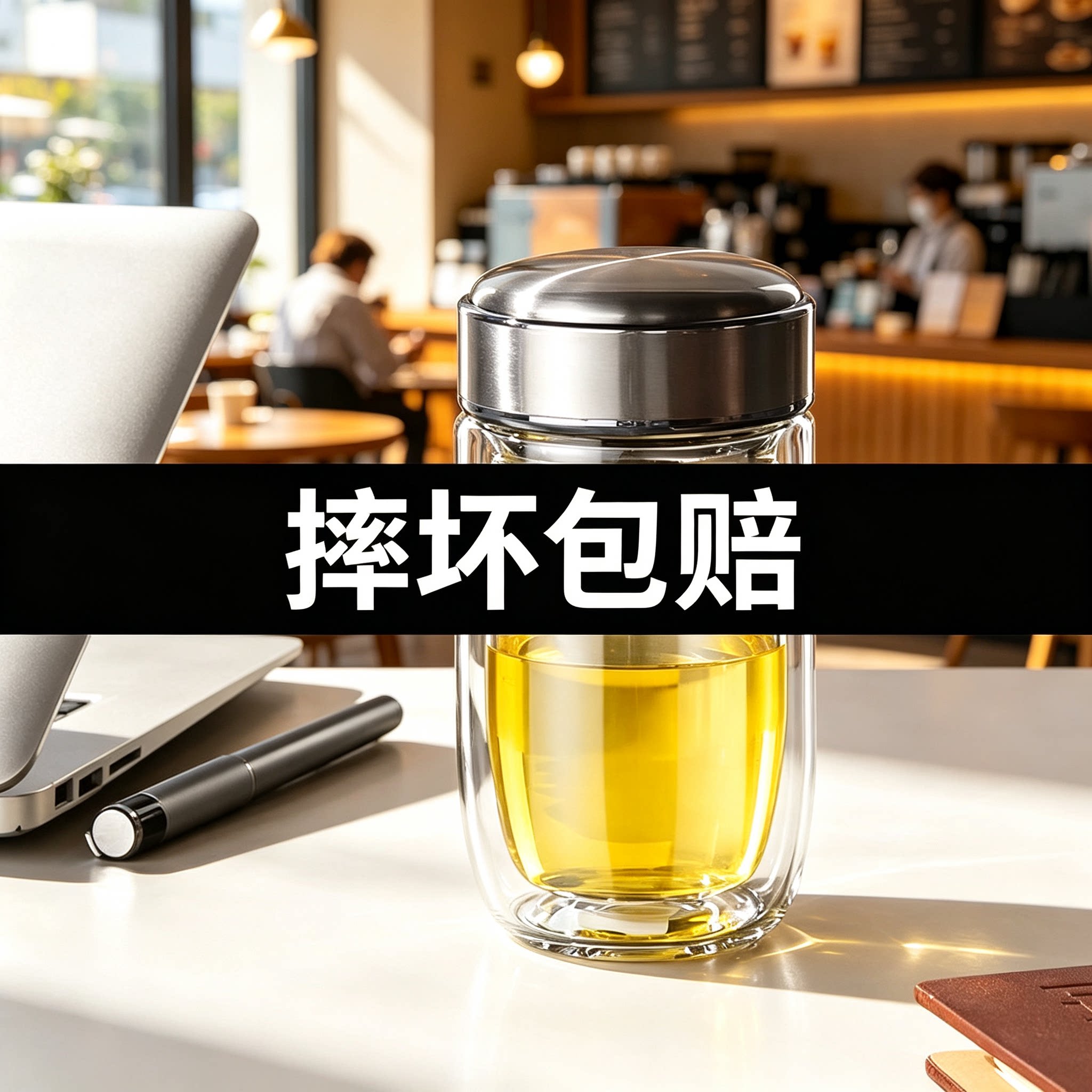 2026新款双层玻璃杯茶水分离