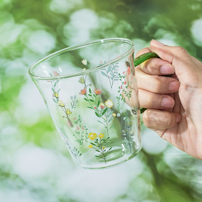 2026新款高硼硅玻璃杯耐高温女生高颜值水杯家用带把手杯子咖啡杯