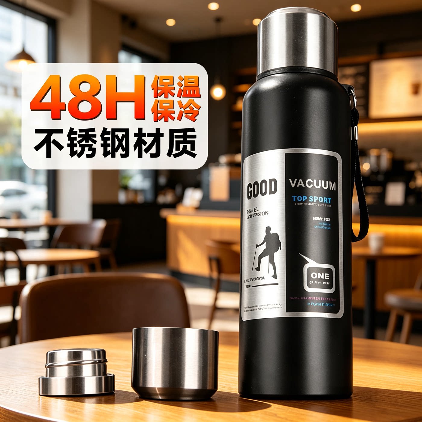 316不锈钢真空全钢保温壶|户外