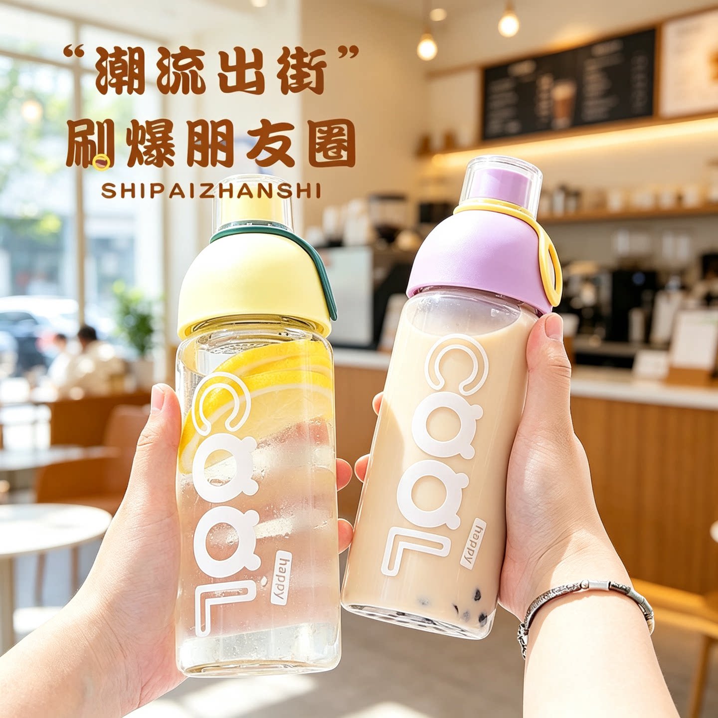 可爱玻璃杯高颜值耐高温水杯