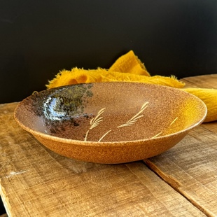 诧寂风 日本进口粗陶复古风菜盘米饭碗家用陶瓷餐具简单耐看个性