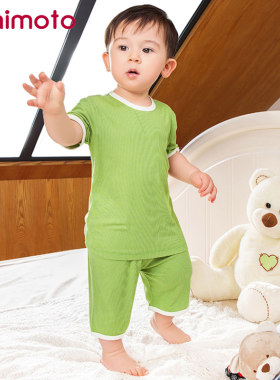 小米米莫代尔坑条夏装家居服套装