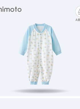 小米米秋装新新生儿长袖连体衣哈衣爬服宝宝纯棉内衣男女透气衣服