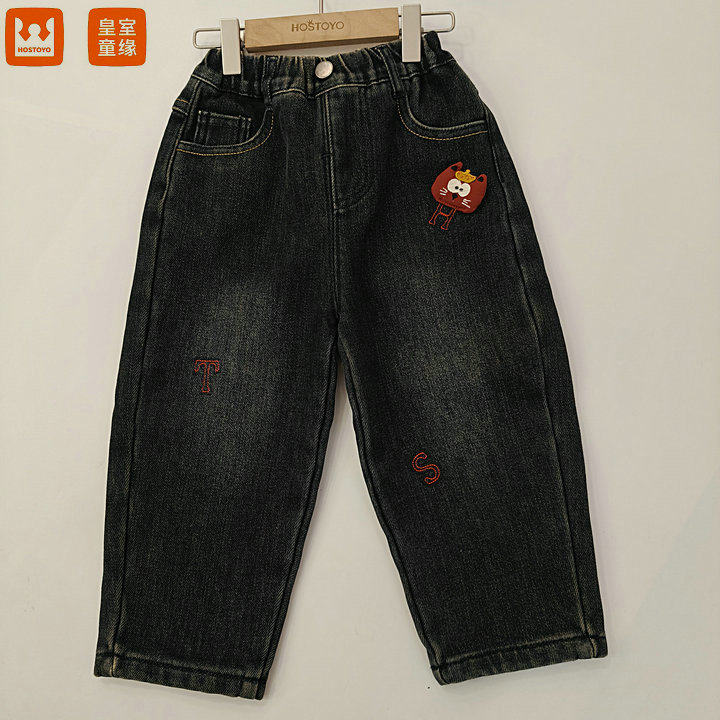 皇室童缘5410350026新年左口袋立体加绒牛仔裤90-130码秋冬款,童装/婴儿装/亲子装,儿童牛仔裤,淘宝优惠券,粉丝福利购,淘宝优惠卷