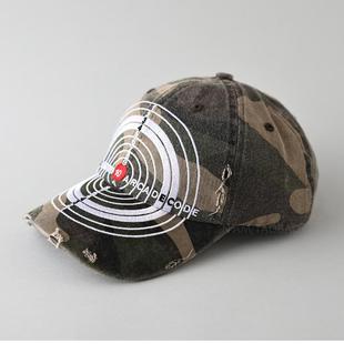 韩版小众设计靶心磨檐棒球帽男女同款时尚个性潮流休闲百搭鸭舌帽