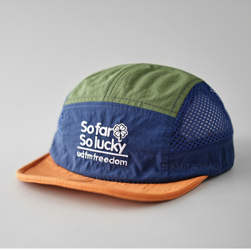 夏季透气拼色网眼字母刺绣棒球帽