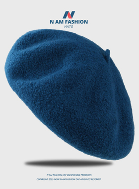 帽子女秋冬百搭羊毛贝雷帽女英伦复古韩版时尚网红适合圆脸蓓蕾帽