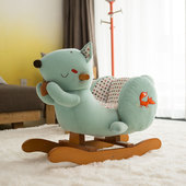 哈喜屋正品 松鼠摇马木马实木儿童宝宝玩具摇摇马摇摇椅周岁礼物