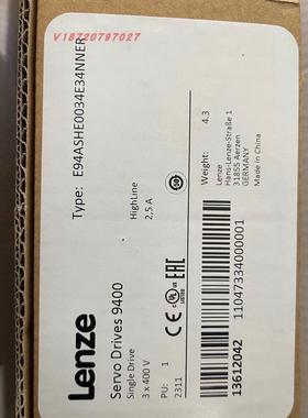 议价Lenze 伦茨变频器 E94ASHE0034E34NNER