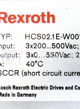 议价 REXROTH力士乐HCS02.1E-W0070-A-03-NNNV R911299523