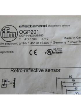 议价IFM易福门镜面反射光电传器OGP201 OGP-HPKG/US100接近开关