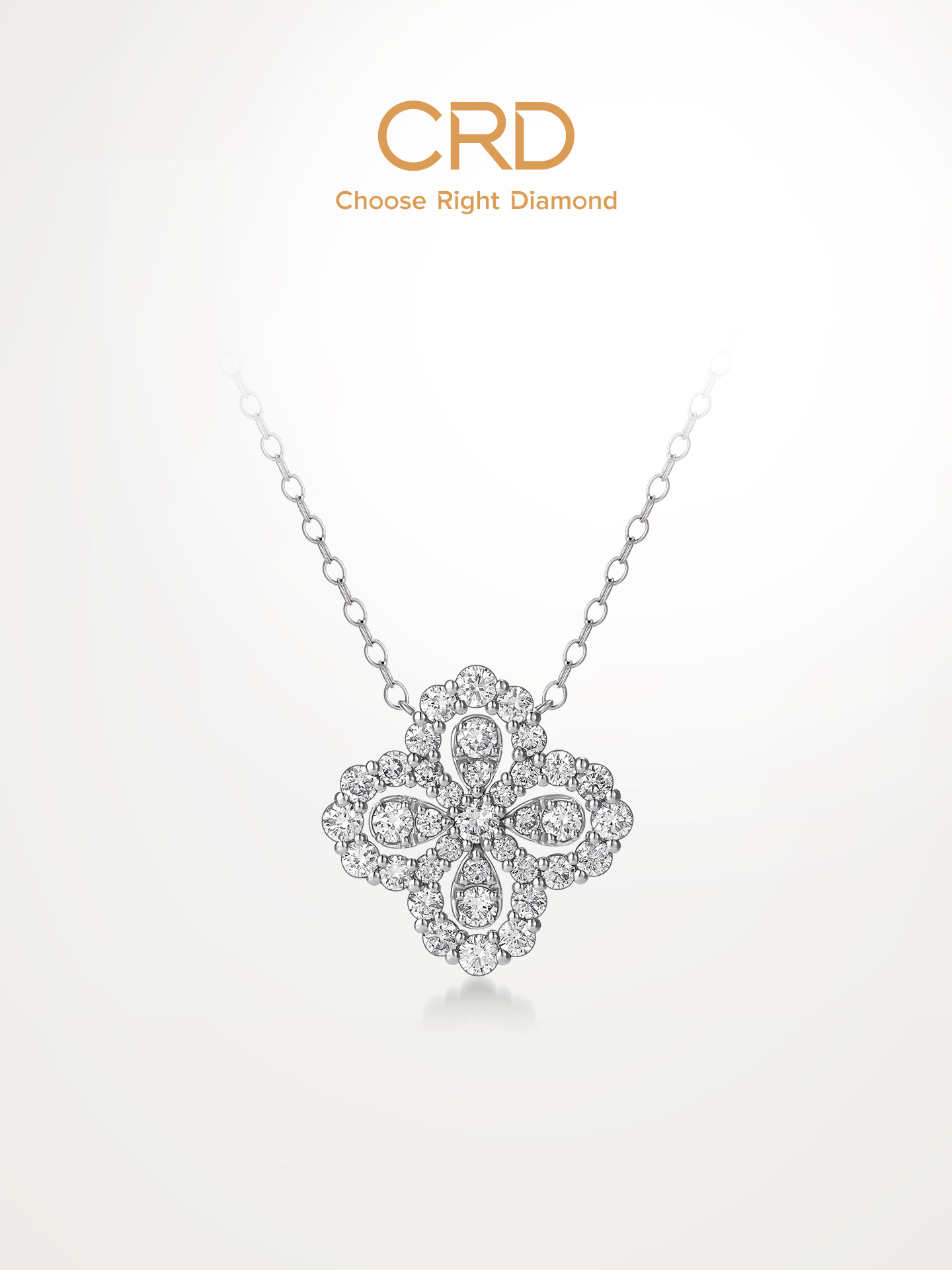 CRD Claidi diamond necklace, four-leaf clover pendant, platinum natural real diamond colored gold pendant, sparkling couple gift