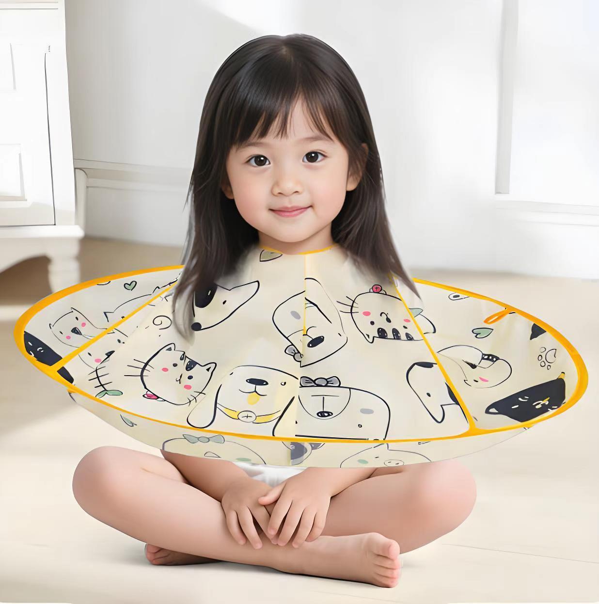 儿童不沾发理发围布家用成人剪头发学生剃头围兜宝宝小孩斗篷围脖