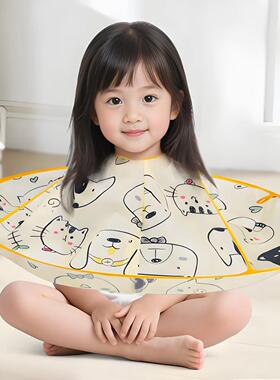 儿童不沾发理发围布家用成人剪头发学生剃头围兜宝宝小孩斗篷围脖