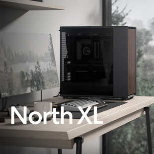 分形工艺机箱North XL全塔网孔主风冷玻璃EATX台式下置胡桃橡木板