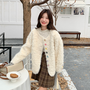 新款 彩扣羊羔毛皮毛一体外套2C010-8808-P195-K288图片