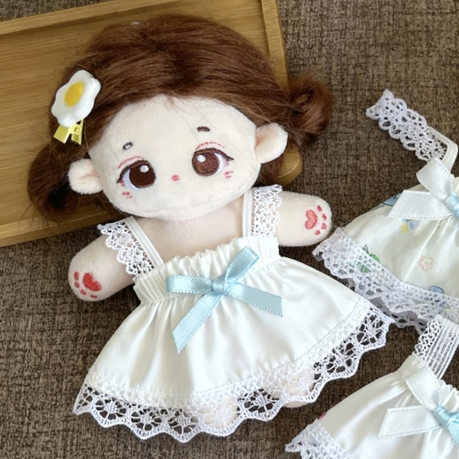 棉花娃娃衣服10cm娃衣可爱毛绒玩偶公仔换装裙子睡裙子吊带碎花