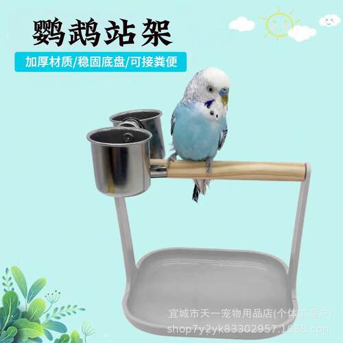 鹦鹉站架定点排便鸟架子放养杜丹玄凤虎皮太阳鹦鹉站杆小型鸟站