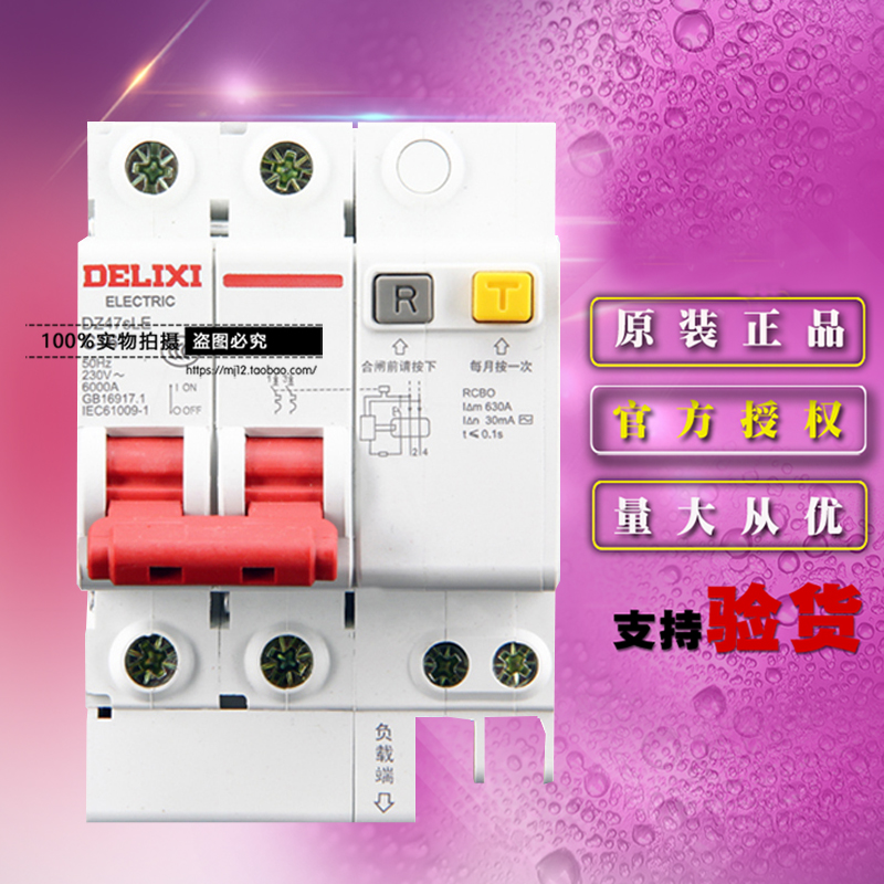 德力西电气 DZ47SLEN2C10 2P C型10A 30mA 6KA小型漏电保护断路器