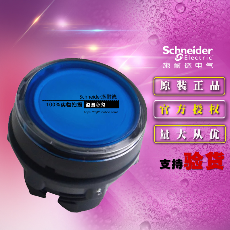正品施耐德 ZB5AW363C 蓝色带灯按钮头 ZB5-AW363C 平头按钮头部
