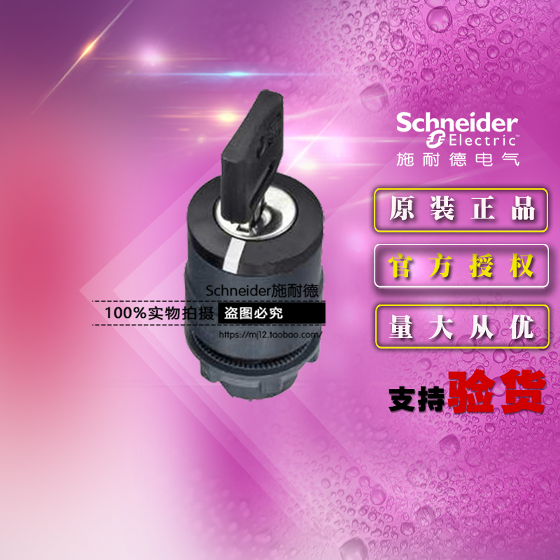 原装施耐德 ZB5AG6C ZB5-AG6C 2位自复位带锁钥匙按钮头选择开关