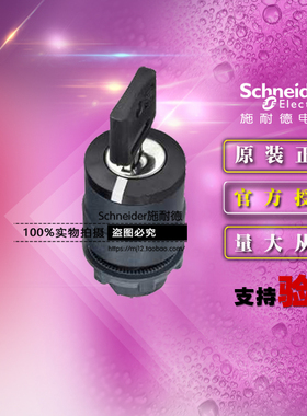原装施耐德 ZB5AG6C ZB5-AG6C 2位自复位带锁钥匙按钮头选择开关