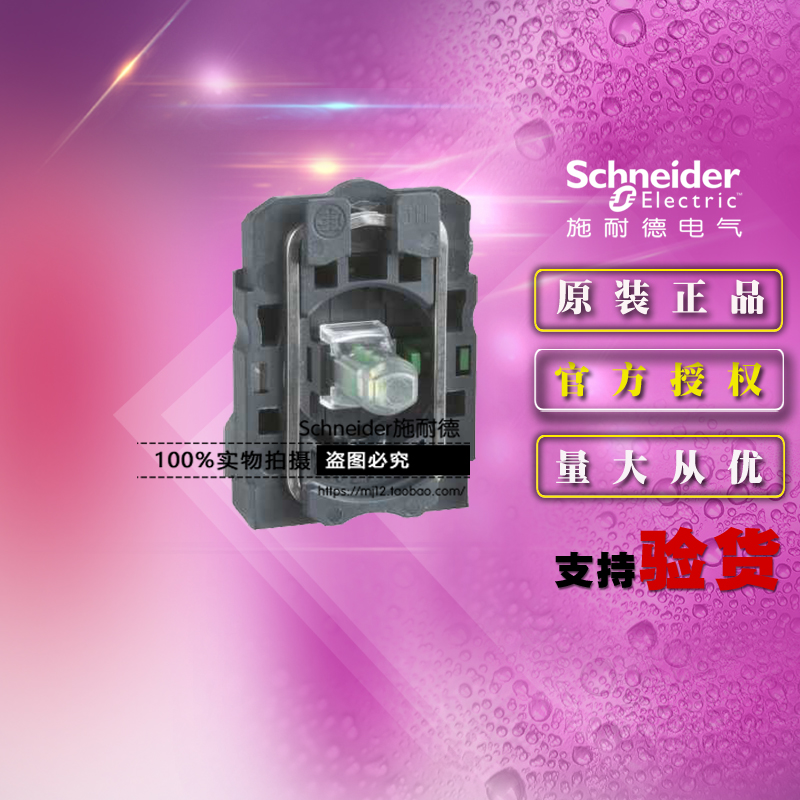 施耐德 ZB5AW0M61C ZB5-AW0M61C蓝色带灯底座AC220V+1NO触点模块