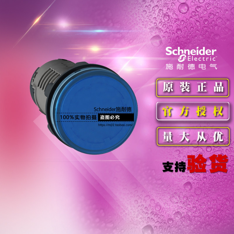 原装施耐德蓝色LED指示灯 XA2EVMD6LC 直流DC220V 替代XB7EVMD6LC