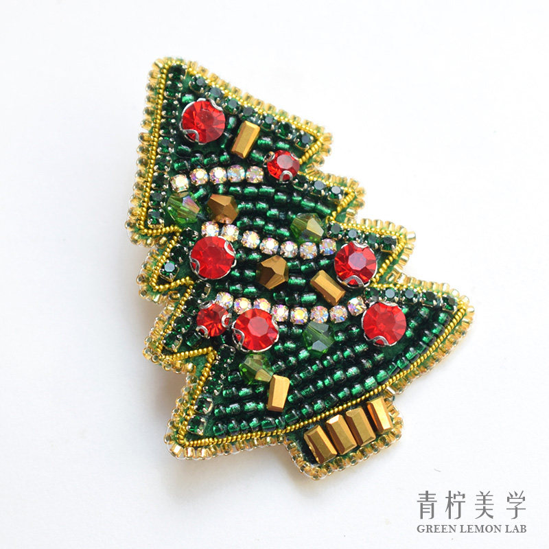 刺绣胸针ins潮自制个性毛衣配饰圣诞节礼物diy法式珠绣材料包手工