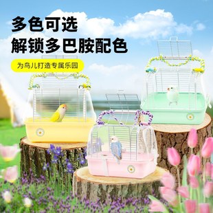 户外鹦鹉外带笼水晶外带笼彩色多巴胺通风透气饲鸟笼蜜袋鼯