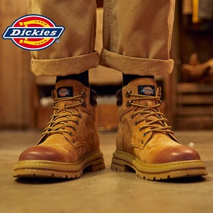Dickies马丁靴男款2026新款冬季厚底男靴隐形内增高5CM软底靴子男